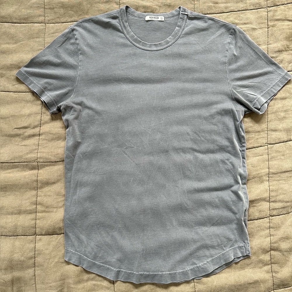 Buck Mason Slub Curved Hem Tee - Small